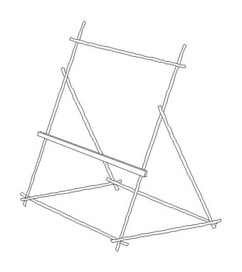 Picture of a mainly bamboo framework to support a picture.
